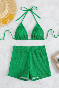 Women's Halter High Waist Boyshorts Bikini Set - 2pcs