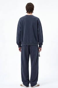Men's Fall 100% Cotton Set:Solid Pullover And Sweatpants
