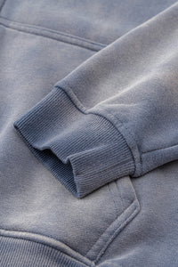 Distressed Fleece-Lined Hooded Sweatshirt