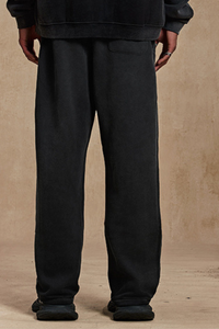 Color-contrast woven strap casual pants