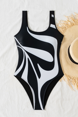 Women's Color Block U-neck Fitted Swimsuit