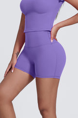 Women'S Fitness Yoga Lines Hip Tight Shorts