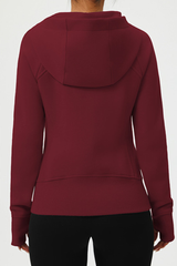 Women's hight strech full-zip hooded sports jacket.