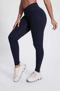 Women'S Bright Crossover High-Waisted Hip Lift Dance Stretch Cropped Pants