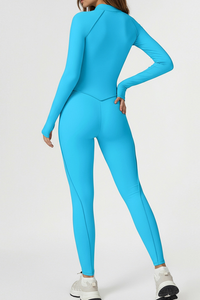 Women’s one-piece long-sleeve sport jumpsuit.