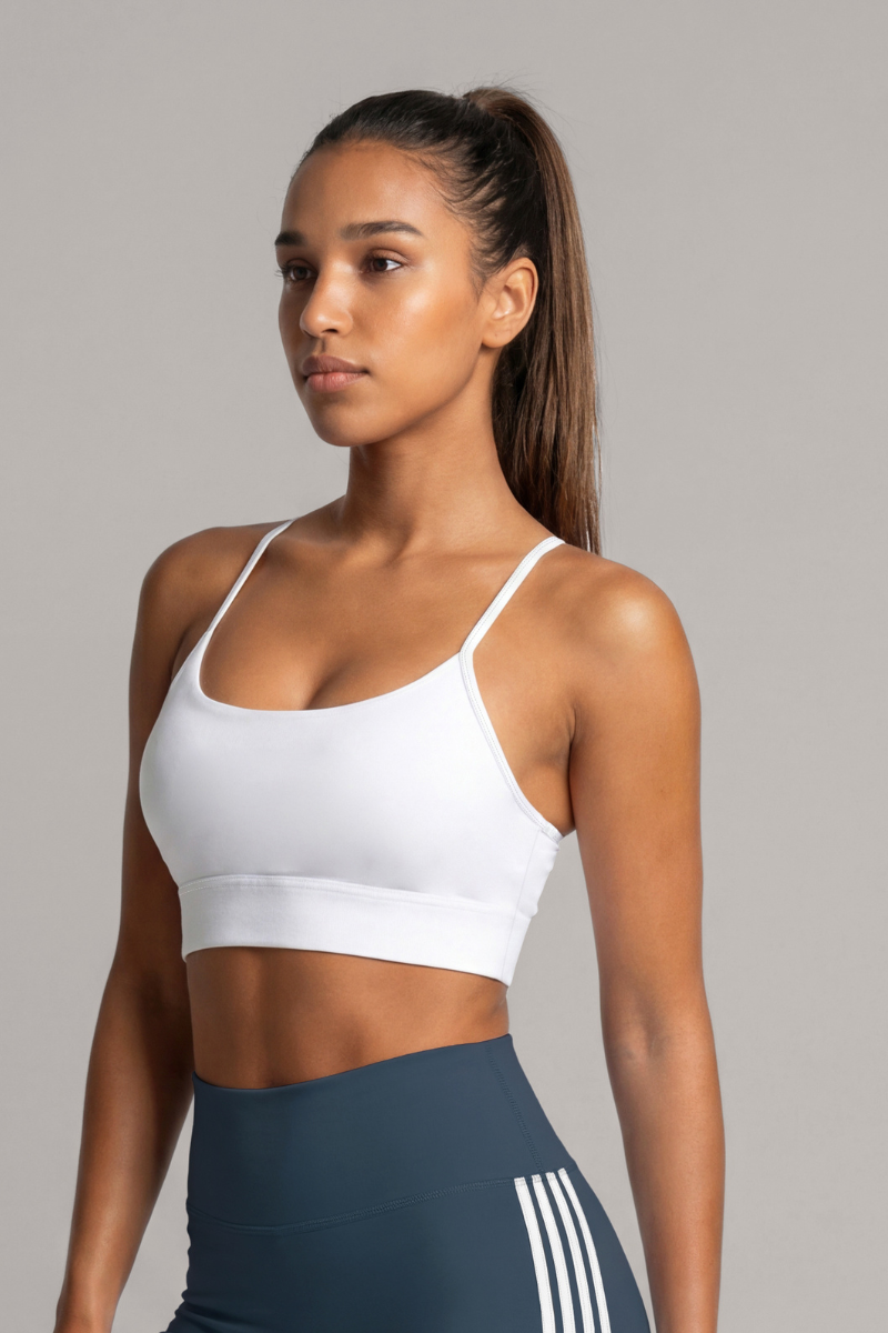 Women's Thin Strap Vertical Stripe Sports Bra (Pre-Order)