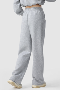 Women's Fall Elastic Waist Seamed Wide Leg Athletic Pants