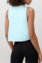 Women's Lightweight Crew Neck High Side Slit Loose Tank Top