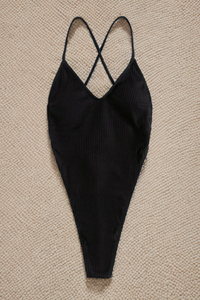 Women's Sexy Cross-Back Thin Straps V-neck Swimsuit