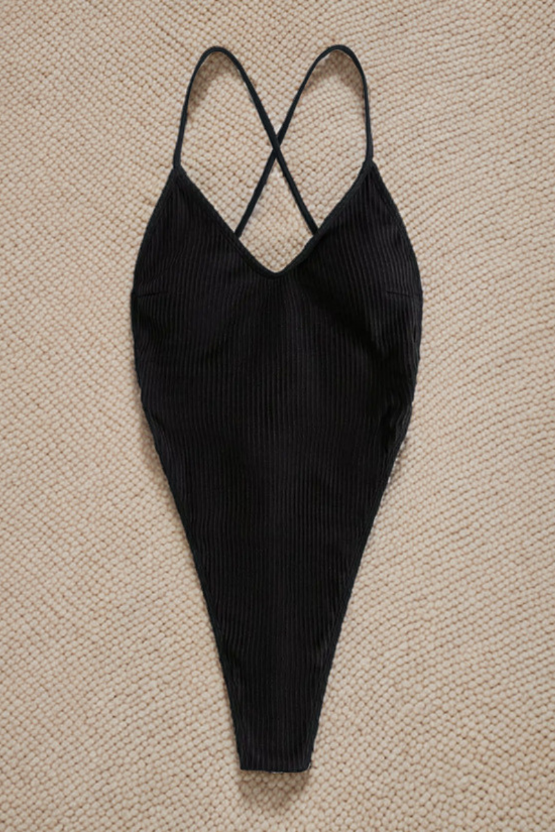 Women's Sexy Cross-Back Thin Straps V-neck Swimsuit