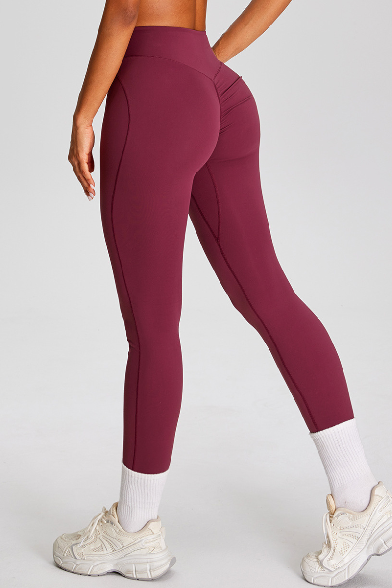 Women's Sports Naked-Feel High-Waisted Pleated Yoga Leggings