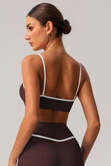 Women Classic Contrasting Color High Support Sports Bra