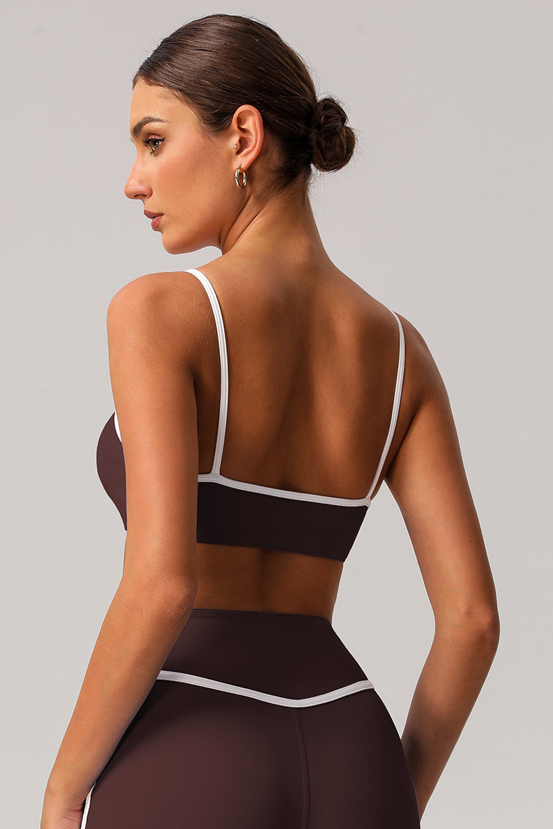 Women Classic Contrasting Color High Support Sports Bra