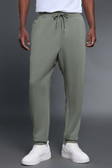 Men Air Layer Loose Straight Leg Sweatpants with Drawstring Cuffs