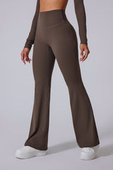 Women'S Brushed High-Waisted Shape-Fitting Athletic Skinny Flared Trousers