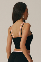 Women's Athletic Polka Dot Trim Layered-Look Cami