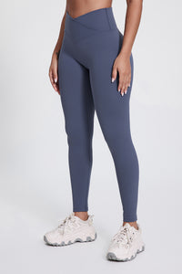 Women'S Bright Crossover High-Waisted Hip Lift Dance Stretch Cropped Pants