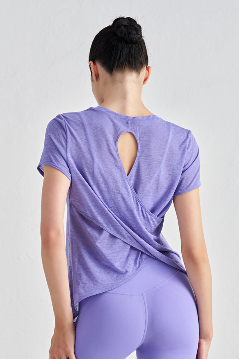 Women's Cut Out Lightweight Breathable Sports Yoga T-shirt
