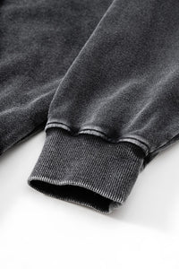 Washed loose hooded knitted plus-size sweatshirt
