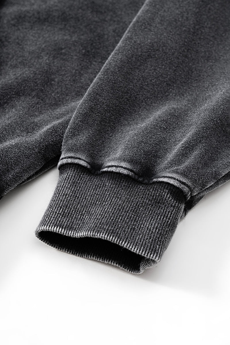 Washed loose hooded knitted plus-size sweatshirt