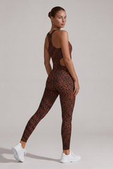 Women's Racerback Side Cutout 9/10 Length Sports Jumpsuit