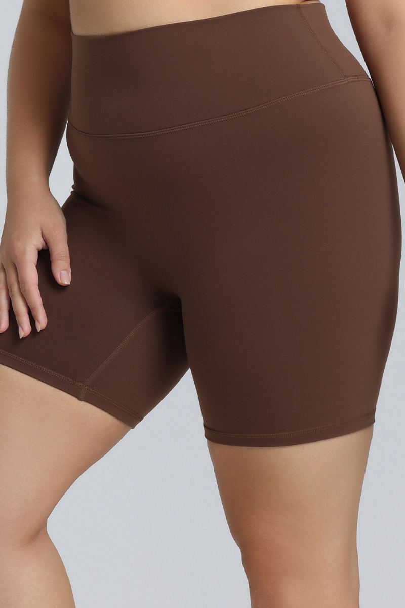 Plus Size Women's High Waisted Soft Biker Sports Shorts