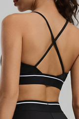 Women's Deep‑V Halter Crisscross Back Sports Yoga Bra