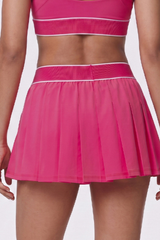 Women's Color Block Pleated Tennis Mini Skirt With Pockets