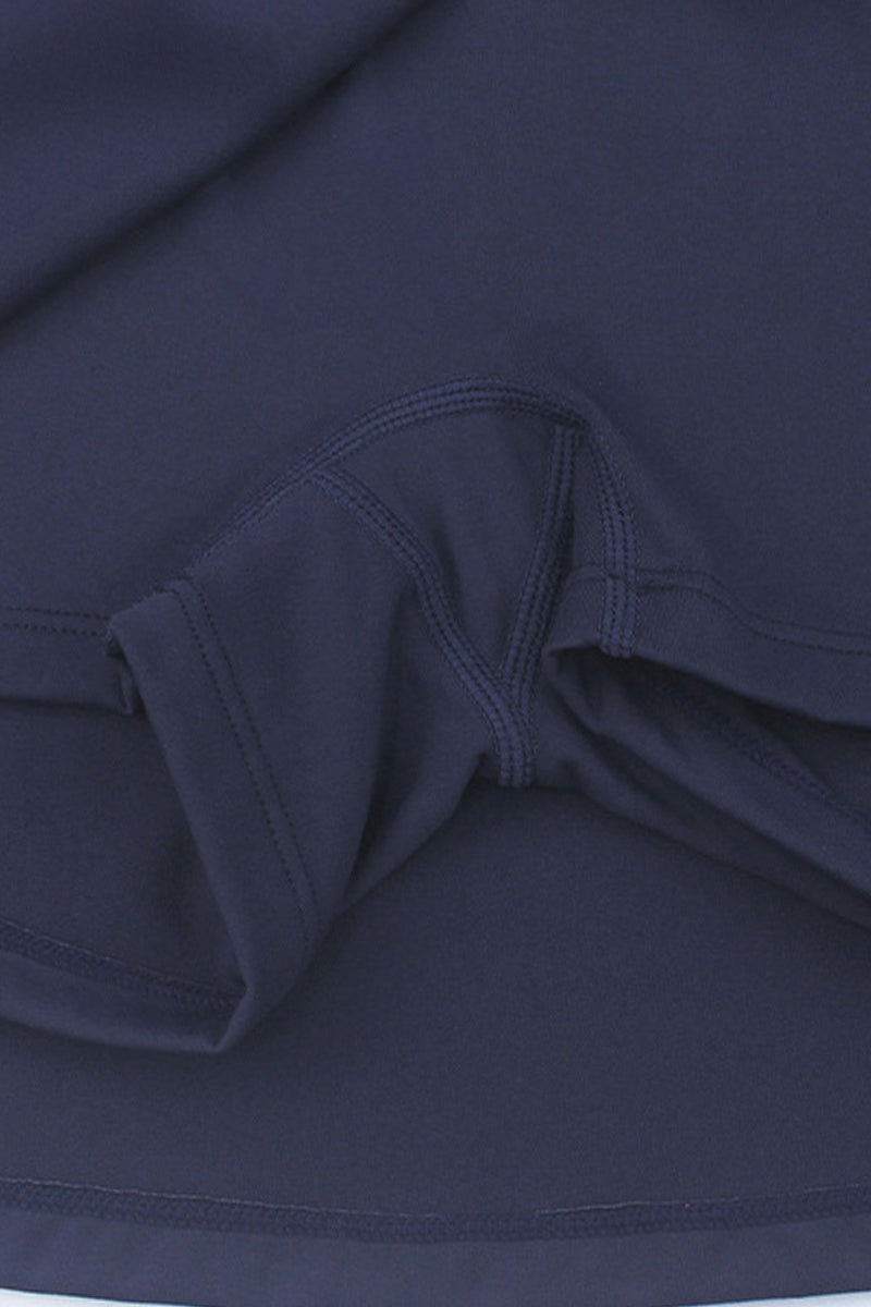 Women Athletic Split-Thigh Skort Built-in Shorts Adjustable Strap Tennis Skirt