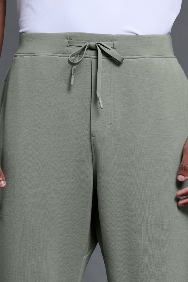 Men Air Layer Loose Straight Leg Sweatpants with Drawstring Cuffs