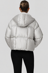 Women's bread-style hooded cotton jacket.