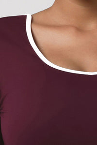 Women Naked-Feel Round-Neck Backless Cropped Yoga Long Sleeve Top