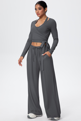 Women’s 3-Piece Set:Halterneck Top & Long Sleeves Top & Pants