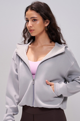 Women‘s Athletic Cropped Full Zipper Sports Jacket