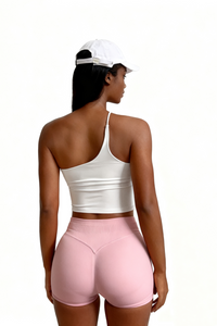 Women's One-Shoulder Padded Open Back Yoga TankTop