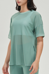 Women's Sports Ice Silk Breathable Mesh Workout T-Shirt