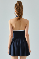 Women's Halter Polo Collar Cooling Tennis Mini Dress
