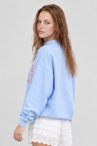 Women's Fall Embroidery Appliqué Sweet Mockneck Sweatshirt