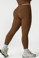 Women's Plus Cross Waist Yoga Pants - Nude Feel Peach Lift