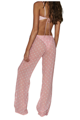 Women's Sexy 3D Floral Wide Leg Adjustable Bikini Set - Pink