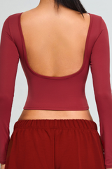 Women's Athletic Slim Backless Quick-dry Long Sleeves T-shirt