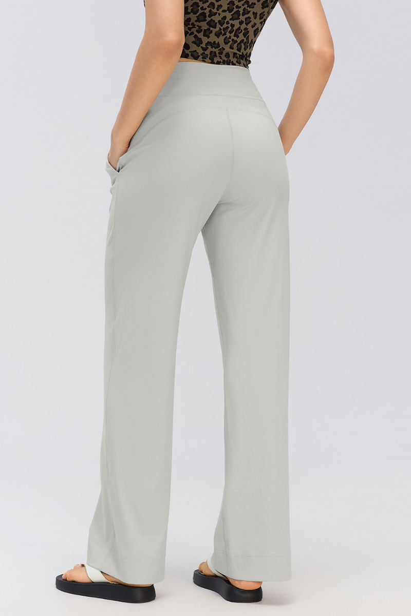 Women's Drapey Drawstring Waist Straight-Leg Casual Pants