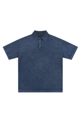 Men's 100% Cotton Snow Washed Vintage Short Sleeve Polo Shirt