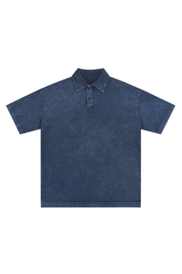 Men's 100% Cotton Snow Washed Vintage Short Sleeve Polo Shirt