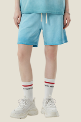 Unisex 320G Cotton Shorts - Washed Ombre Drawstring 5-Inch