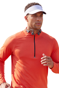 Men's Half Zip Stand Collar Athletic Long Sleeve T-shirt