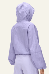 Women's Nylon Half-Zipper Athletic Hooded Sweatshirts