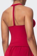 Women’s V-Neck Halter Open-Back Sports Tank