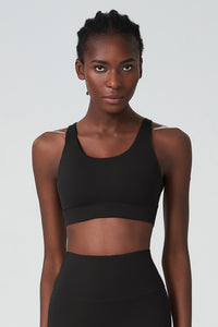 Solid color back buckle sports bra