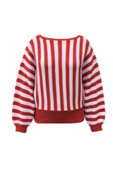 Women's Fall Cropped Color Block Striped Knit Sweater